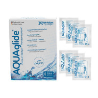 Набір із 6 сашеток, лубрикант AQUAglide 3 мл, на водній основі, нейтральний