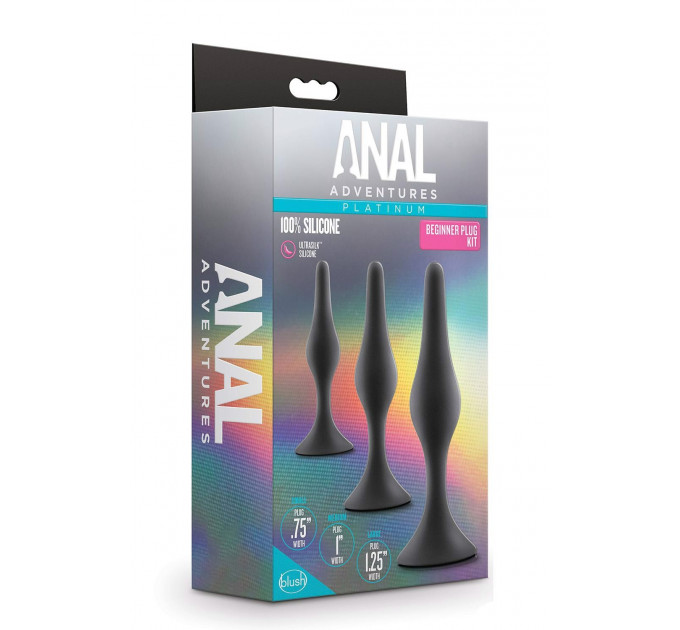 Набір із трьох анальних пробок Anal Adventures Platinum Silicone