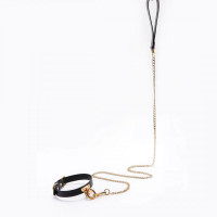 Нашийник-чокер з кільцем, італійська шкіра Leather Cosplay Choker UPKO, розмір L