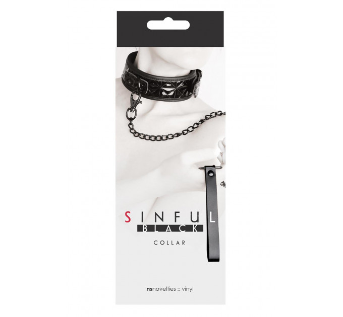 Ошейник с поводком NS Novelties Sinful Black Collar