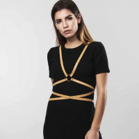 Портупея на грудь с акцентом на талии MAZE Bijoux Indiscrets бежевая, OS