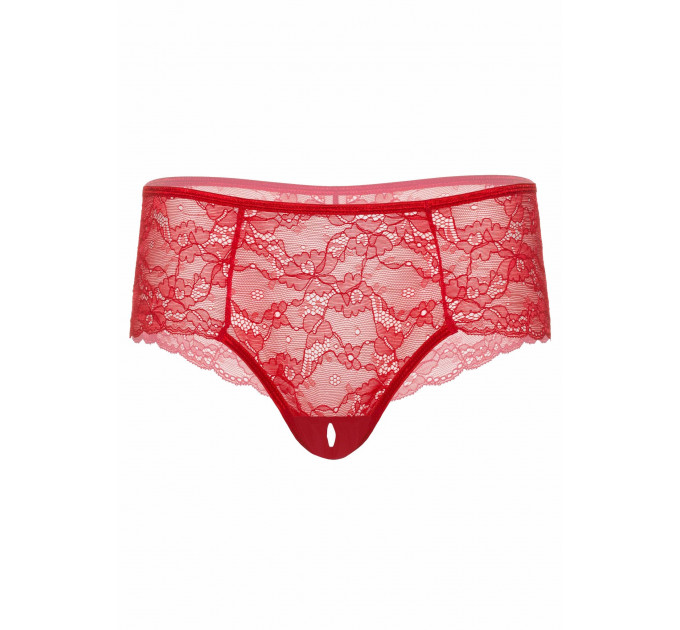 Трусики кружевные с открытым доступом Daring Intimates Ella, красный, S/M