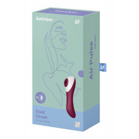 Вакуумний кліторальний стимулятор із вібрацією Satisfyer Dual Crush бордовий