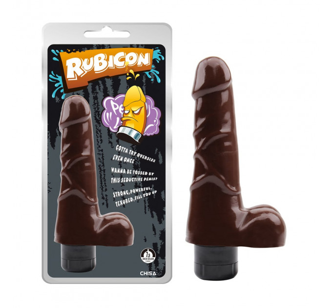 Вібратор реалістичний із мошонкою Chisa Rubicon, коричневий
