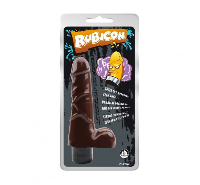 Вібратор реалістичний із мошонкою Chisa Rubicon, коричневий