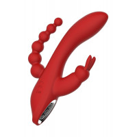 Вибромассажер тройной Dream Toys Red Revolution Hera красный