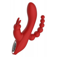Вибромассажер тройной Dream Toys Red Revolution Hera красный