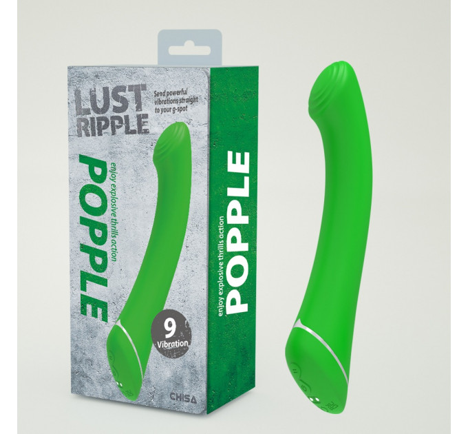 Вибратор классический Chisa Lust Ripple Popple, силиконовый, зеленый