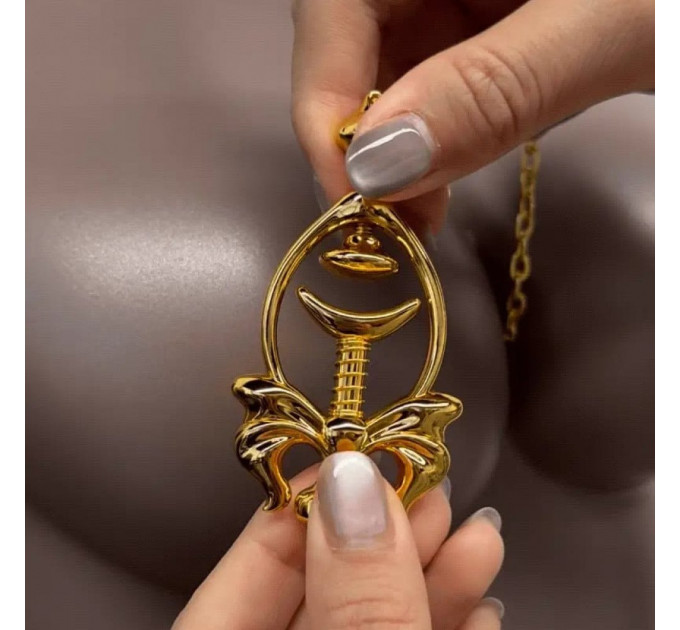Зажимы для сосков UPKO Pulling Chain Nipple Clamps с цепочкой-ожерельем, золотистые