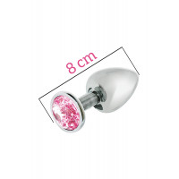 Анальная пробка MAI METAL PLUG WITH STONE, M SILVER