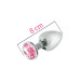 Анальная пробка MAI METAL PLUG WITH STONE, M SILVER