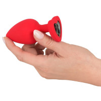 Анальна пробка з кристалом у вигляді серця You2Toys, червона