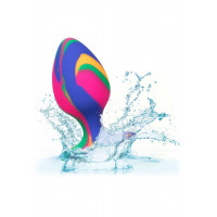 Анальна силіконова пробка CalExotics Cheeky Tie-Dye Plug, різнокольорова, Medium