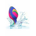 Анальная пробка силиконовая CalExotics Cheeky Tie-Dye Plug, разноцветная, Medium