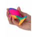 Анальная пробка силиконовая CalExotics Cheeky Tie-Dye Plug, разноцветная, Medium