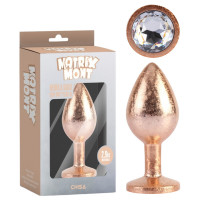 Анальна пробка золота поталь CHISA MATRIX MONT з білим каменем, розмір M