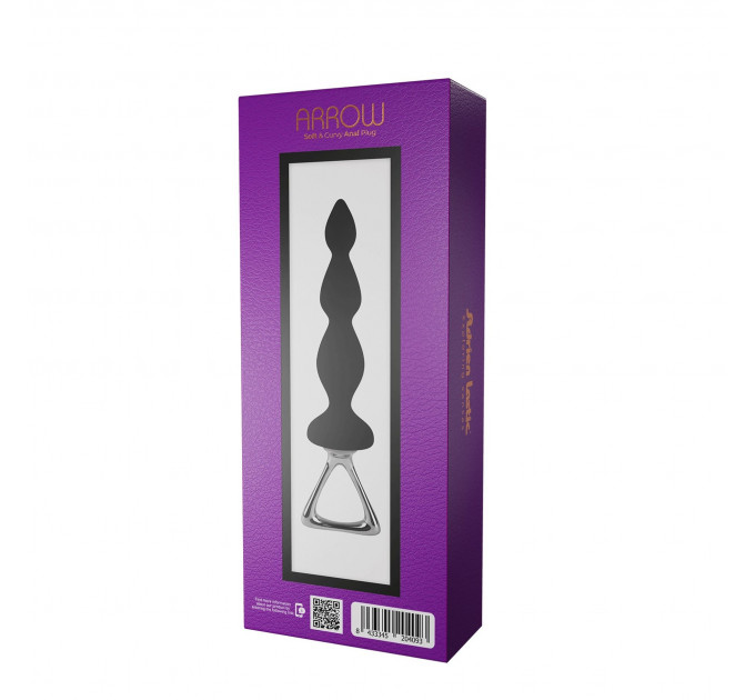 Анальный стимулятор-елочка Adrien Lastic Arrow с металлическим держателем, черный