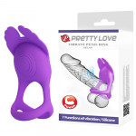Ерекційне віброкільце з крильцями PRETTY LOVE Silas 7 режимів, фіолетове