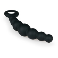 Анальные бусы Beaded Anal силиконовые, черные, 19 см