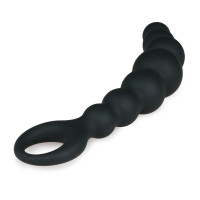 Анальные бусы Beaded Anal силиконовые, черные, 19 см