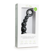Анальные бусы Beaded Anal силиконовые, черные, 19 см