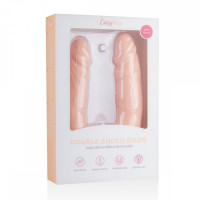 ET207SKN Двухсторонний реалистичный фаллоимитатор Easytoys, силиконовый, бежевый, 40 х 3.8 см.