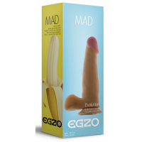 Фалоімітатор реалістичний з мошонкою EGZO MAD Ciberskin Punchy Lover на присосці