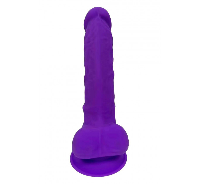 Фаллоимитатор реалистичный Dream Toys Real Love на присоске с мошонкой, фиолетовый