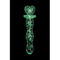 Фалоімітатор скляний NS Novelties, що світиться FIREFLY GLASS HEART A GLOW CLEAR