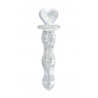 Фалоімітатор скляний NS Novelties, що світиться FIREFLY GLASS HEART A GLOW CLEAR