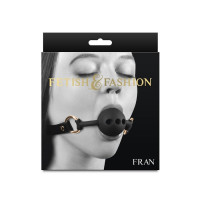 Кляп с шариком NS Novelties Fran на регулируемом ремешке, черный