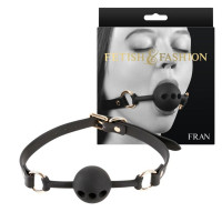 Кляп с шариком NS Novelties Fran на регулируемом ремешке, черный