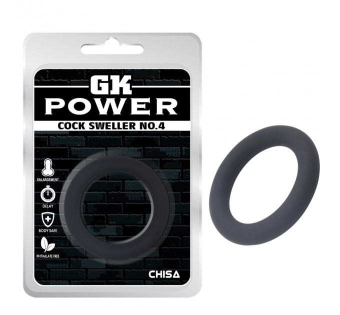 Кольцо эрекционное Chisa GK Power Cock Sweller №4, черное