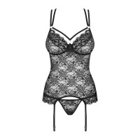 Комплект корсет с трусиками Obsessive 860-COR-1 черный, S/M
