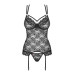 Комплект корсет с трусиками Obsessive 860-COR-1 черный, S/M
