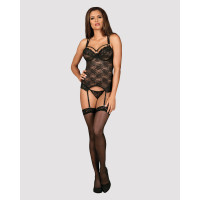 Комплект корсет с трусиками Obsessive 860-COR-1 черный, S/M