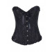 Корсет с цветочным принтом Star Night Corset Top с крючками и шнуровкой, черный, XS (без коробки)