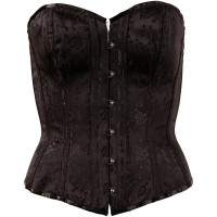 Корсет із жаккардовим візерунком Cottelli Collection чорний, XXL