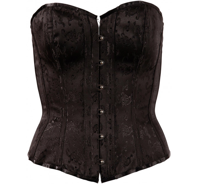 Корсет с жаккардовым узором Cottelli Collection черный, XXL