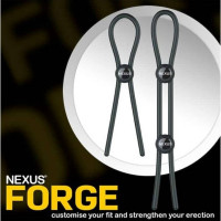 Лассо на член с петлей на мошонку Nexus Forge черное, 40 см