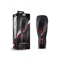 Мастурбатор с вакуумным эффектом Blush M For Men Storm в черной колбе