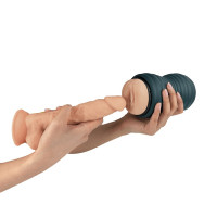 Мастурбатор вагіна з кібершкіри Adrien Lastic Siltex Ultra, бежевий у сірій колбі