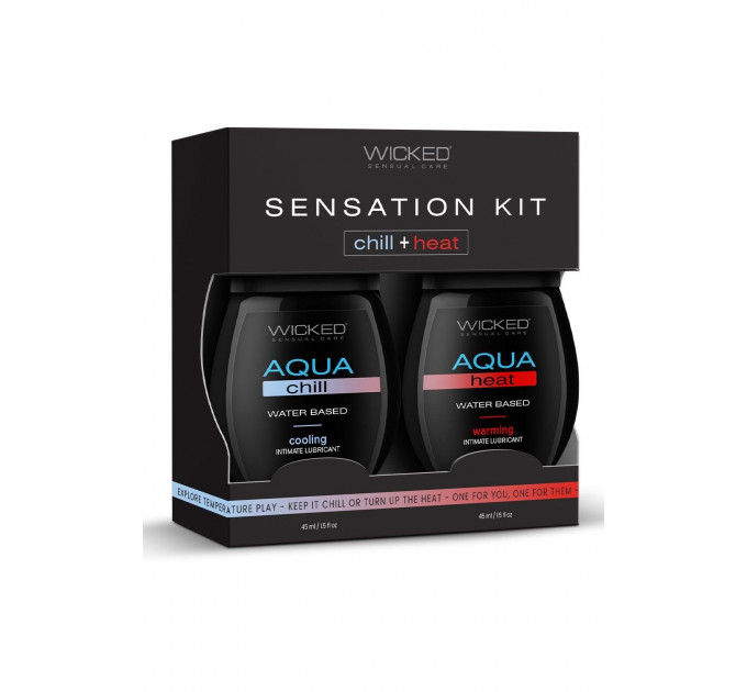 Набір лубрикантів Wicked Sensual Care Sensation Kit охолодження та розігрів, 45+45 мл