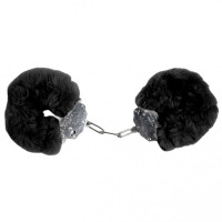 Наручники DS Fetish Plush handcuffs, металл с мехом, черные