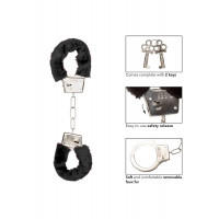 Наручники с мехом CalExotics с цепью, черные