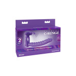 Насадка на член для двойного проникновения с вибрацией Pipedream, фиолетовая, 19.5 х 2.7 см