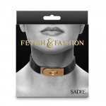 Нашийник із золотистою фурнітурою NS Novelties Fetish & Fashion, чорний