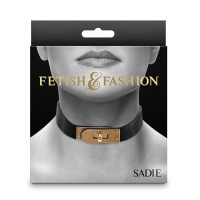 Ошейник с золотистой фурнитурой NS Novelties Fetish & Fashion, черный