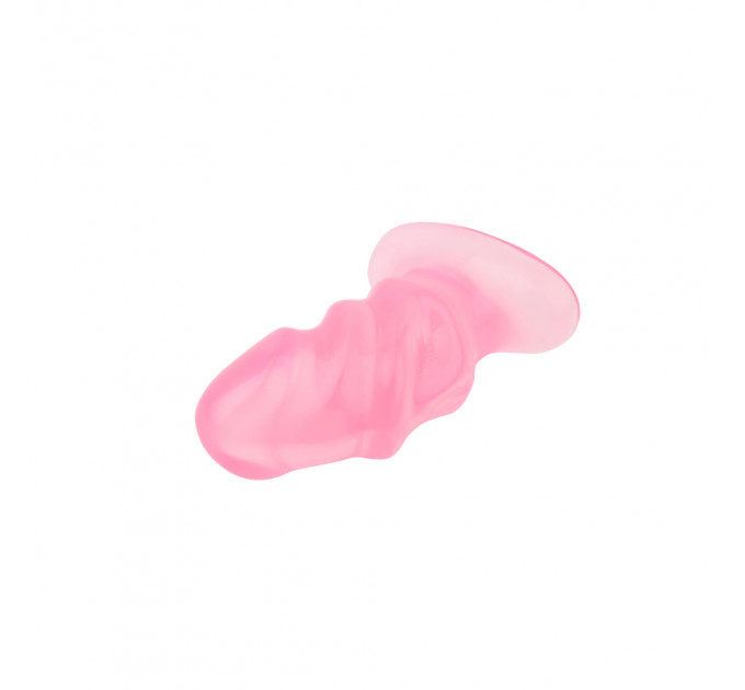 Рифлена анальна пробка Chisa Hi-Rubber Raging Mini Plug Pink