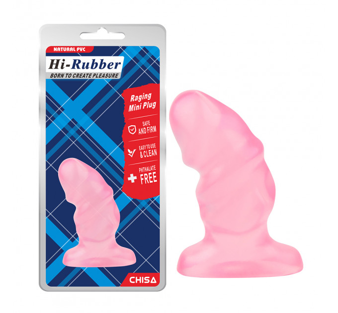 Рифлена анальна пробка Chisa Hi-Rubber Raging Mini Plug Pink